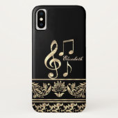 Elegant Gold Floral, Violin Key, Opmerking Case-Mate iPhone Case (Achterkant)
