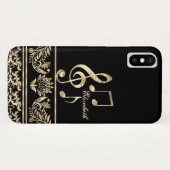 Elegant Gold Floral, Violin Key, Opmerking Case-Mate iPhone Case (Achterkant (horizontaal))