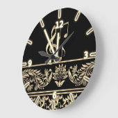 Elegant Gold Floral, Violin Key, Opmerking Grote Klok (Hoek)