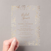 Elegant Gold Floral Vrijgezellenfeest Acryl Uitnodigingen (Insitu (Draagbaar))