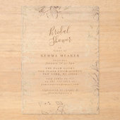 Elegant Gold Floral Vrijgezellenfeest Acryl Uitnodigingen (Voorkant)
