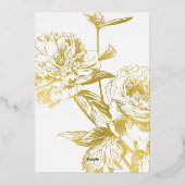 Elegant Gold Floral Vrijgezellenfeest Folie Uitnodiging (Achterkant)