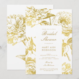 Elegant Gold Floral Vrijgezellenfeest Kaart