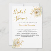 Elegant Gold Floral Vrijgezellenfeest Kaart (Voorkant)