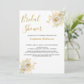 Elegant Gold Floral Vrijgezellenfeest Kaart (Staand voorkant)