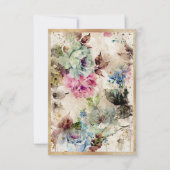 Elegant Gold Floral Waterverf Abstract Rustisch Bedankkaart (Voorkant)