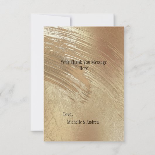 Elegant Gold Floral Waterverf Abstract Rustisch Bedankkaart (Achterkant)