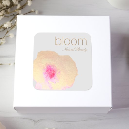 Elegant Gold Floral Waterverf Flower Vierkante Sticker