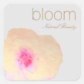 Elegant Gold Floral Waterverf Flower Vierkante Sticker (Voorkant)