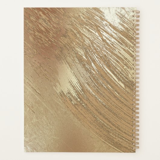 Elegant Gold Floral Waterverf Rustic Wedding Planner (Achterkant)