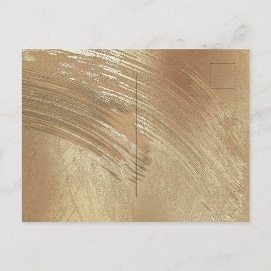 Elegant Gold Floral Waterverf Sparen de Datum Aankondigingskaart (Achterkant)