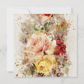 Elegant Gold Floral Waterverf Wedding Kaart (Achterkant)