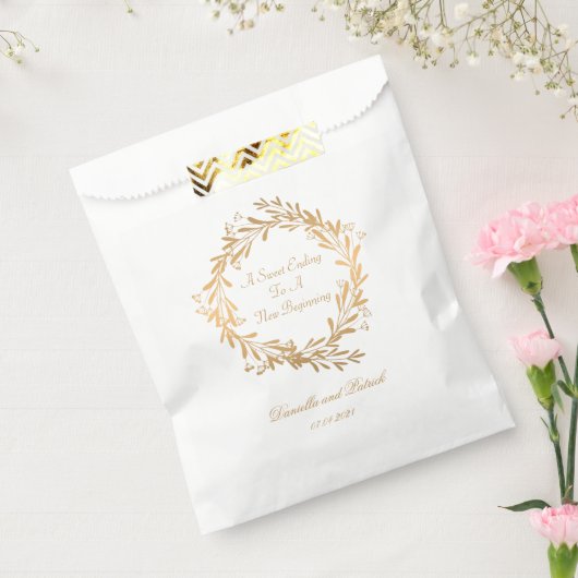 Elegant Gold Floral Weddenschap Hartelijk dank Bedankzakje (Gezegeld)