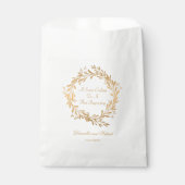 Elegant Gold Floral Weddenschap Hartelijk dank Bedankzakje (Voorkant)