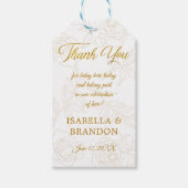 Elegant Gold Floral Weddenschap Hartelijk dank Cadeaulabel (Voorkant)