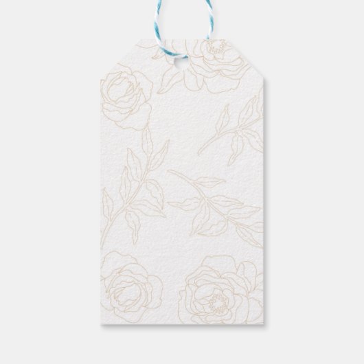 Elegant Gold Floral Weddenschap Hartelijk dank Cadeaulabel (Achterkant)