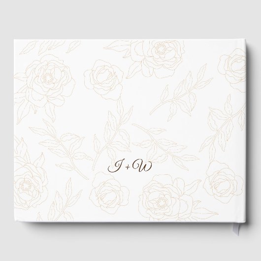Elegant Gold Floral Wedding Gastenboek (Achterkant)