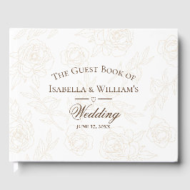 Elegant Gold Floral Wedding Gastenboek