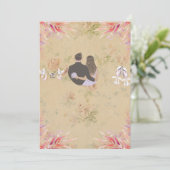 Elegant Gold Floral Wedding Invitation Card Kaart (Staand voorkant)