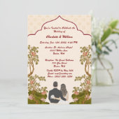 Elegant Gold Floral Wedding Invitation Kaart (Staand voorkant)