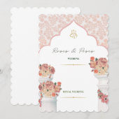 Elegant Gold Floral Wedding Invitation Kaart (Voorkant / Achterkant)