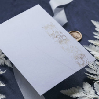 Elegant Gold Floral Wedding Return-adres