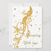 Elegant Gold Floral Wedding RSVP-kaart (Achterkant)