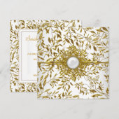 Elegant Gold Floral White Jewel 21st Birthday 2 Kaart (Voorkant / Achterkant)
