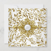 Elegant Gold Floral White Jewel 21st Birthday 2 Kaart (Voorkant)