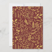 Elegant Gold Floral Wreater Moederdag Dinner Kaart (Achterkant)