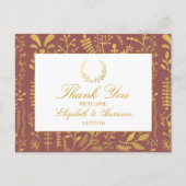 Elegant Gold Floral Wreath Weddenschap Hartelijk d Briefkaart (Voorkant)