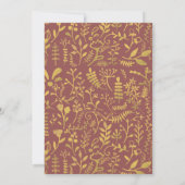 Elegant Gold Floral Wreath Wedding Kaart (Achterkant)