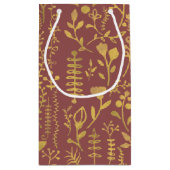 Elegant Gold Floral Wreath Wedding Klein Cadeauzakje (Achterkant)