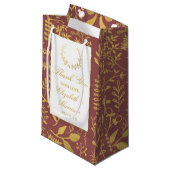 Elegant Gold Floral Wreath Wedding Klein Cadeauzakje (Voorkant Gekanteld)