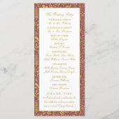 Elegant Gold Floral Wreath Wedding Program Programmakaart (Achterkant)