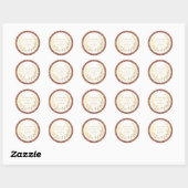 Elegant Gold Floral Wreath Wedding Ronde Sticker (Vel)