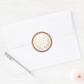 Elegant Gold Floral Wreath Wedding Ronde Sticker (Envelop)