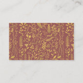 Elegant Gold Floral Wreath Wedding Website Informatiekaartje (Achterkant)