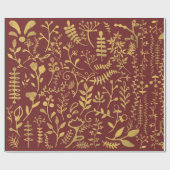 Elegant Gold Floral Wreator Moederdag Cadeaupapier (Vlak)