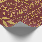 Elegant Gold Floral Wreator Moederdag Cadeaupapier (Hoek)