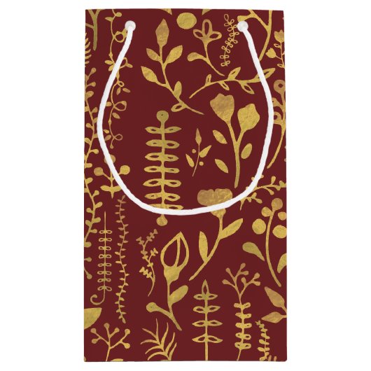 Elegant Gold Floral Wreator Moederdag Klein Cadeauzakje (Achterkant)