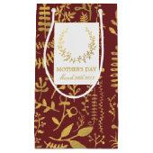 Elegant Gold Floral Wreator Moederdag Klein Cadeauzakje (Voorkant)