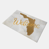 Elegant Gold Florida State Map Welcome Deurmat (Schuin)
