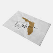 Elegant Gold Florida State Map Welcome Deurmat (Schuin)
