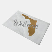Elegant Gold Florida State Map Welcome Deurmat (Schuin)