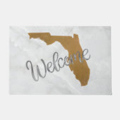 Elegant Gold Florida State Map Welcome Deurmat (Voorkant)