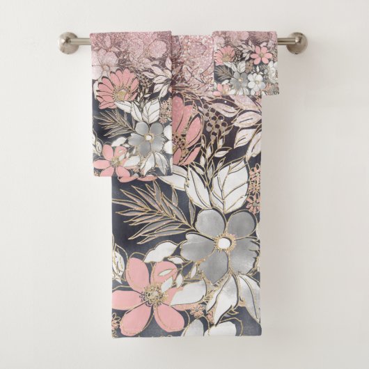 Elegant Gold florroze gradiënt Glitter Afbeelding Bad Handdoek (Insitu)