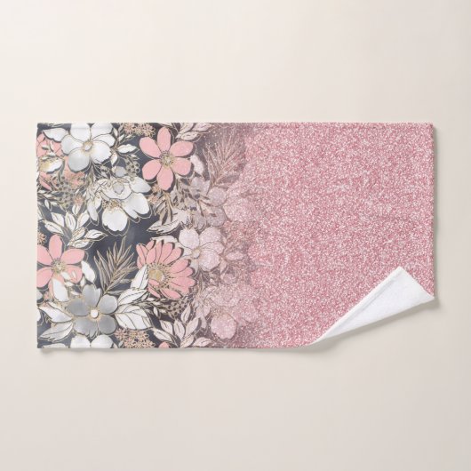 Elegant Gold florroze gradiënt Glitter Afbeelding Bad Handdoek (Handdoek)