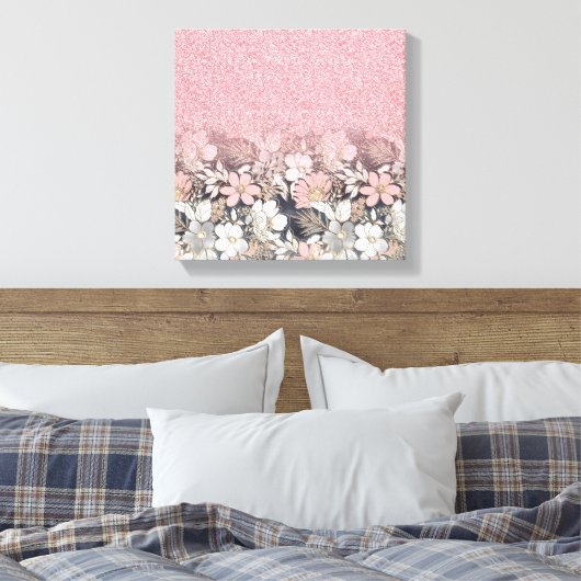 Elegant Gold florroze gradiënt Glitter Afbeelding Canvas Afdruk (Insitu (Slaapkamer))