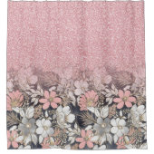 Elegant Gold florroze gradiënt Glitter Afbeelding Douchegordijn (Voorkant)